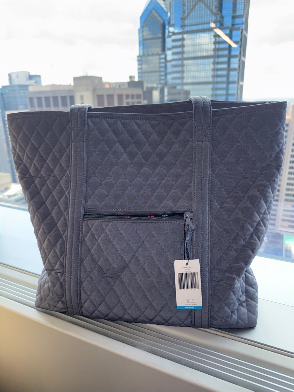 Vera Tote Quilted Gray Women's Tote Bag - Classic Everyday Carry